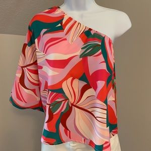 Shein Tropical Asymmetrical Top
